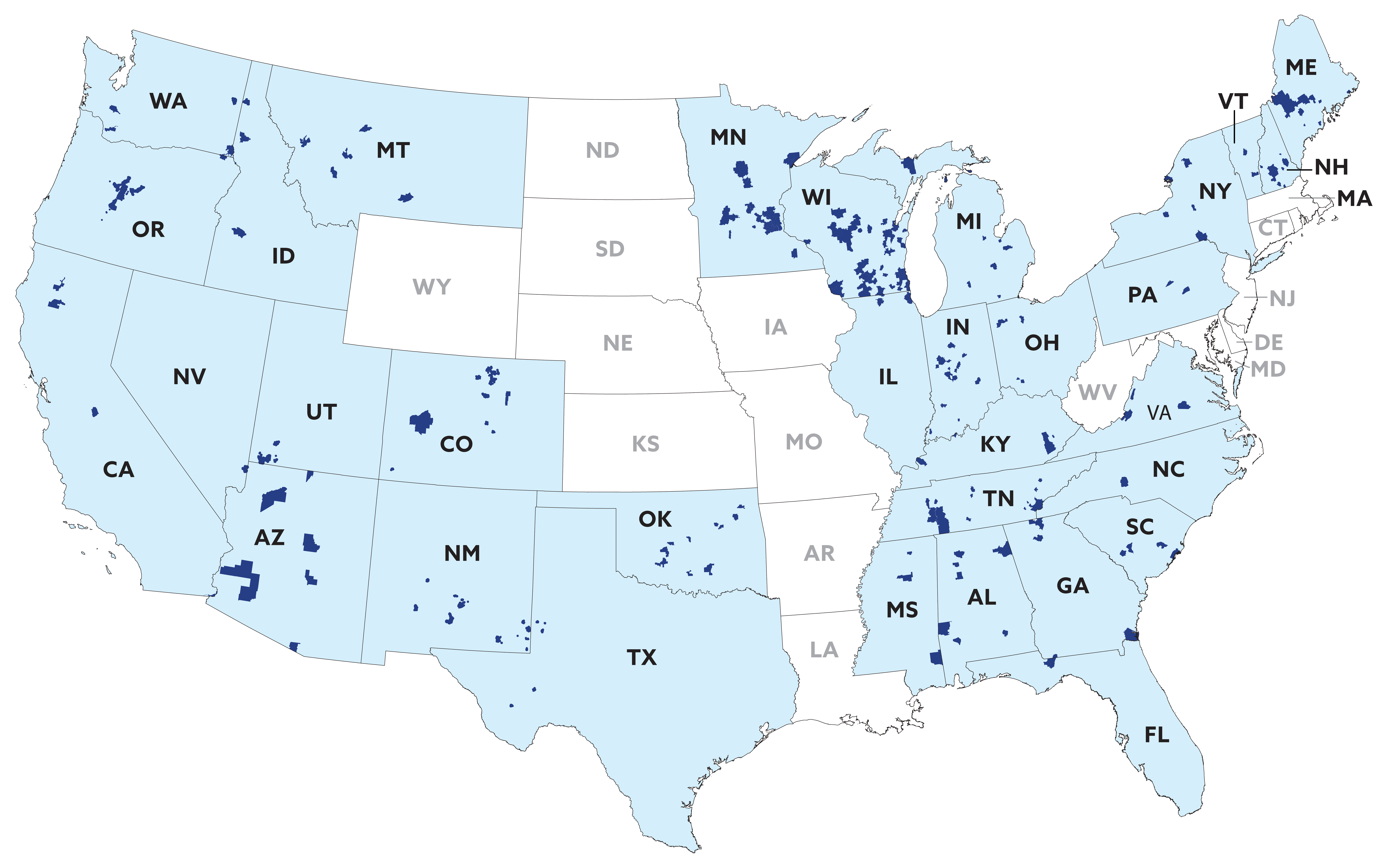TDS Service Locations Map