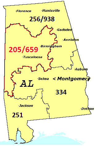 Alabama’s 205 area code