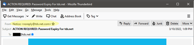 Look at the sender’s email address
