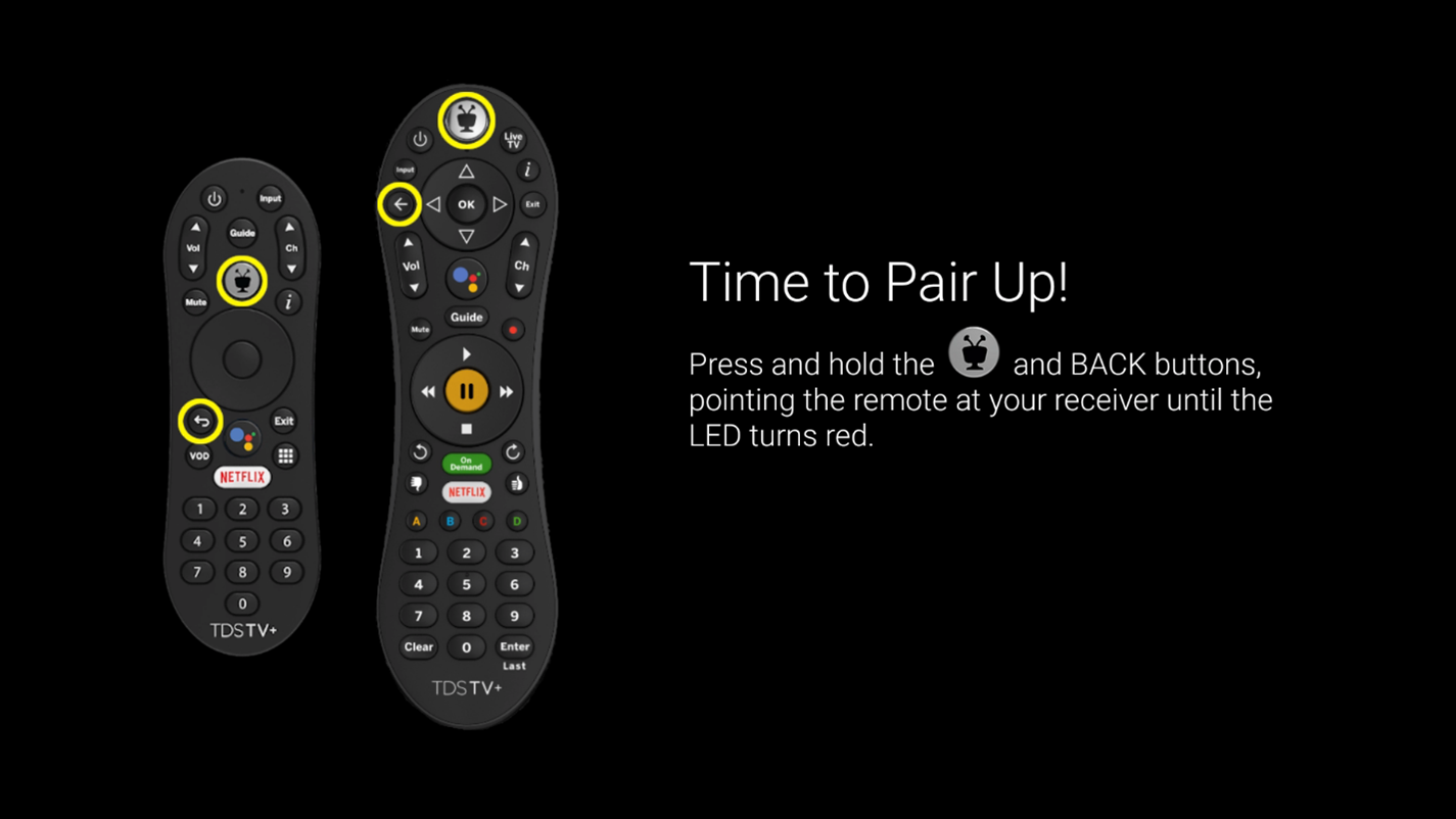 Press the TiVo button to pair remote